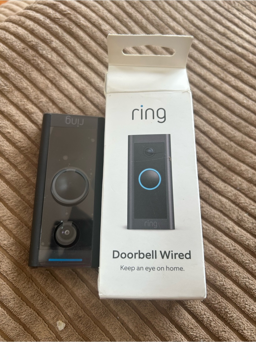 Ring Doorbell Wired in Black with Blue Accent